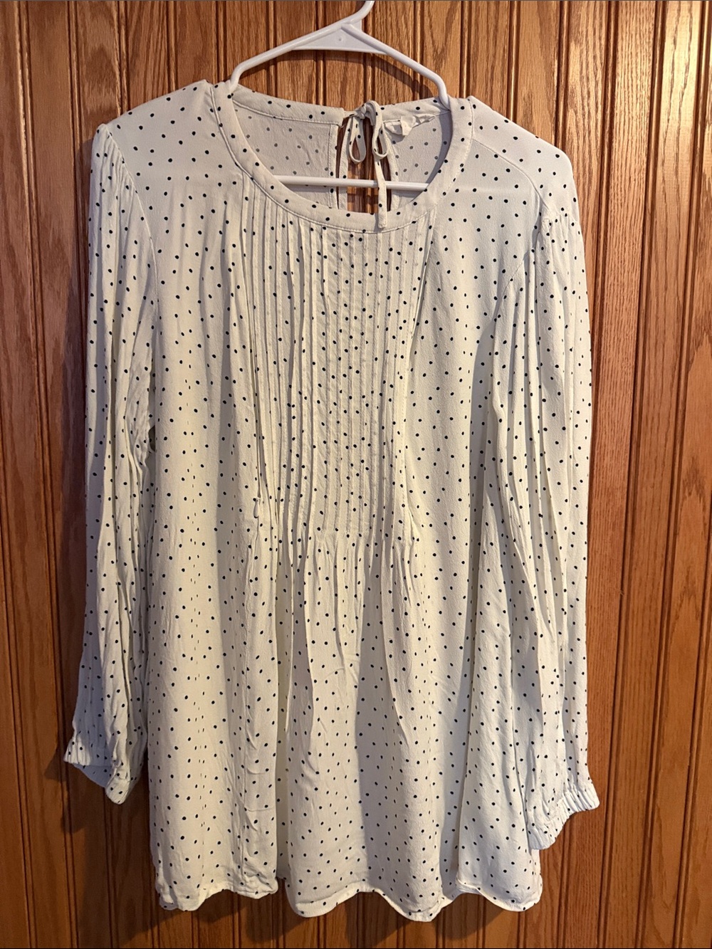 Seraphine Cream Blouse with Black Polka Dots